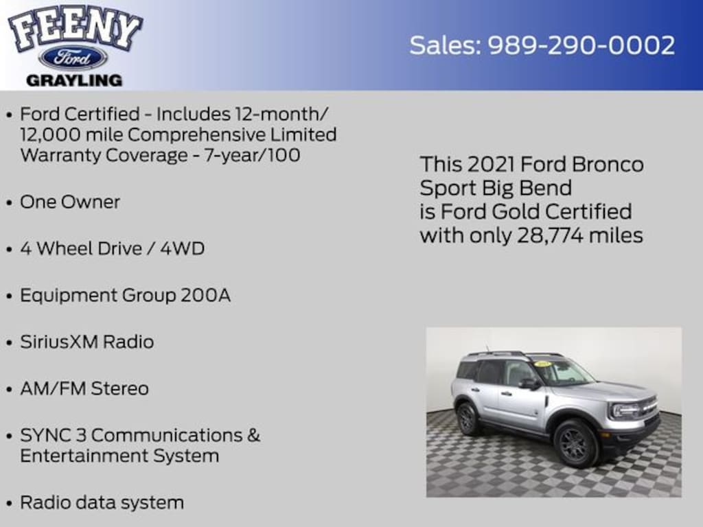 Certified 2021 Ford Bronco Sport Big Bend SUV