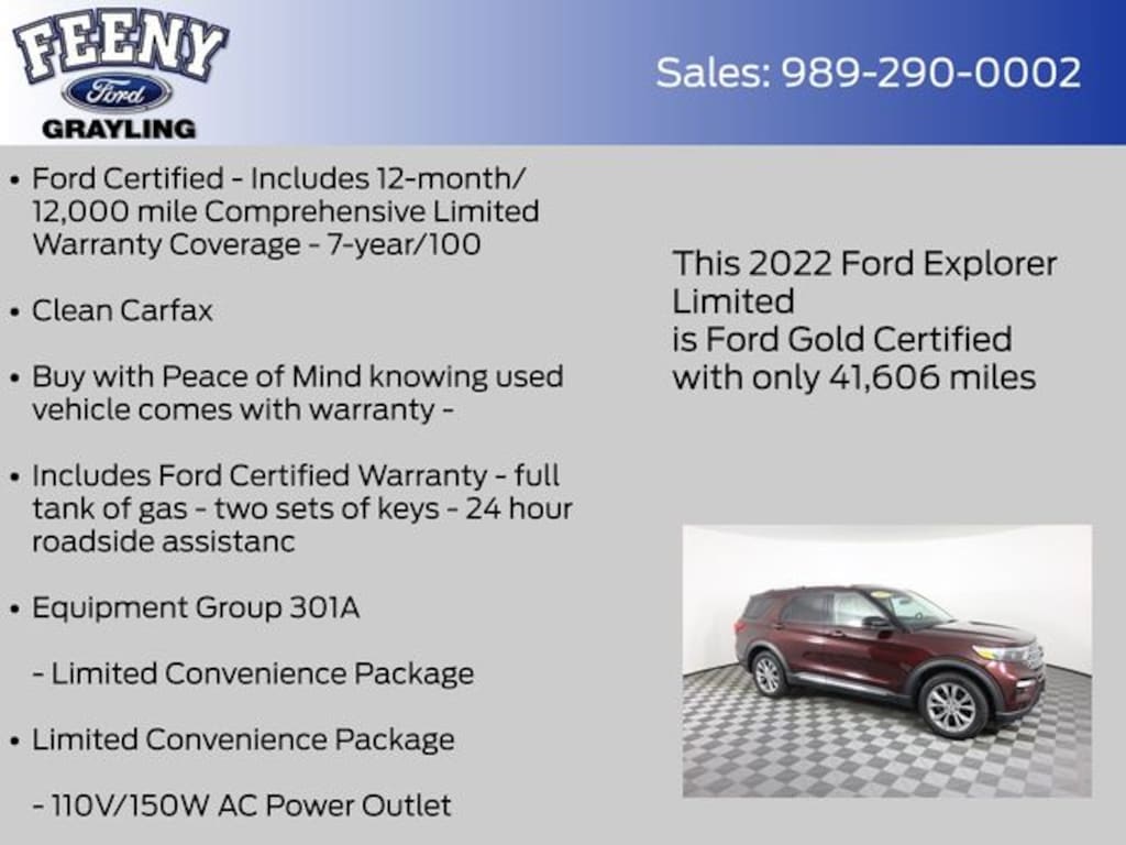 Certified 2022 Ford Explorer Limited SUV