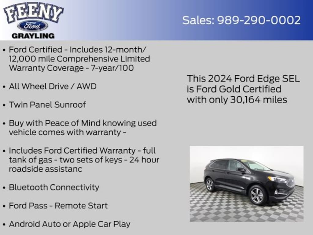Certified 2024 Ford Edge SEL SUV