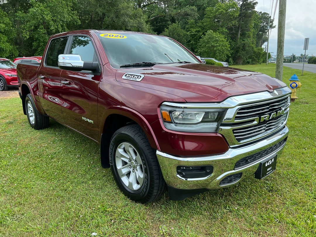 Used 2020 RAM Ram 1500 Pickup Laramie with VIN 1C6SRFJT3LN293028 for sale in Felton, DE