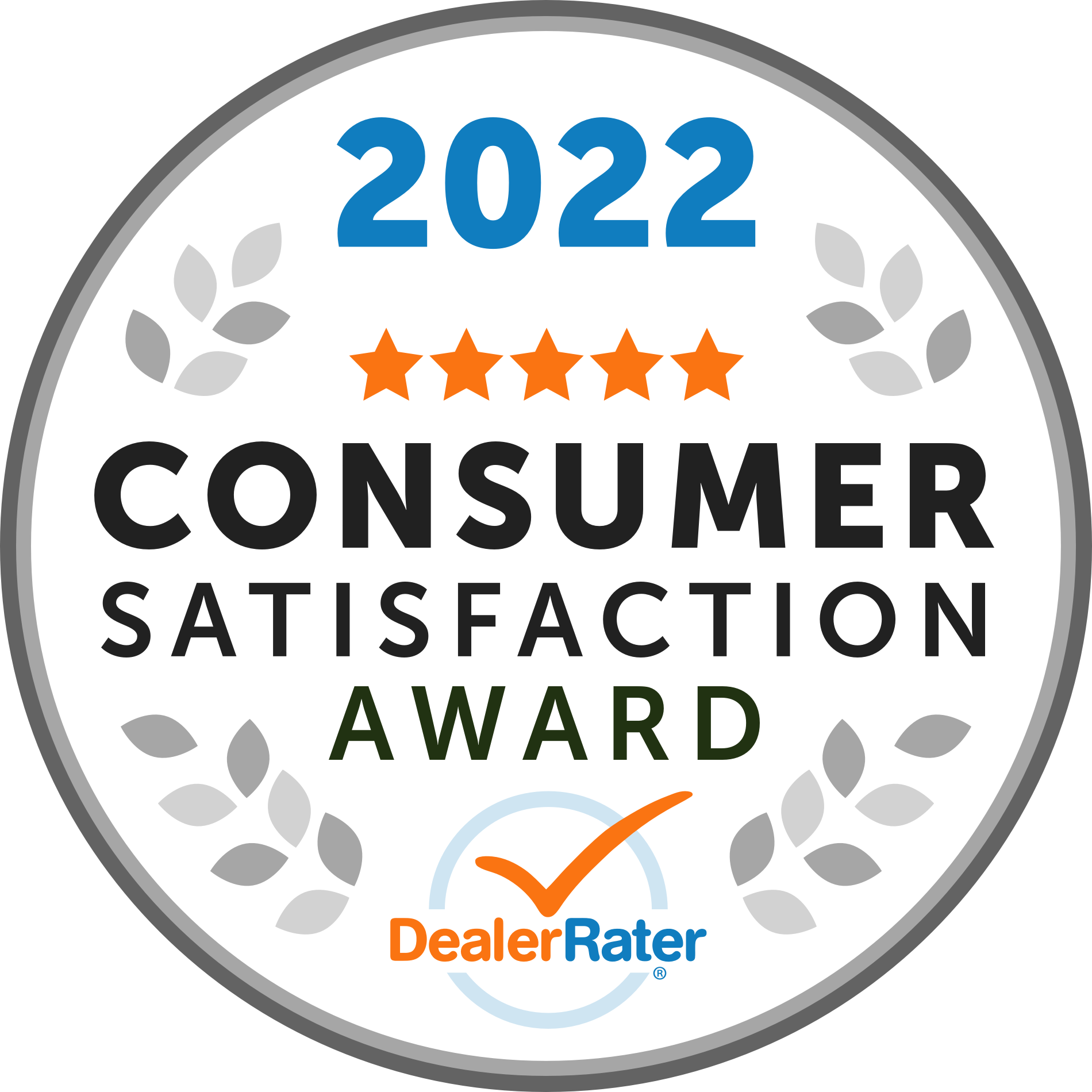2022 Consumer Satisfaction Award from DealerRater