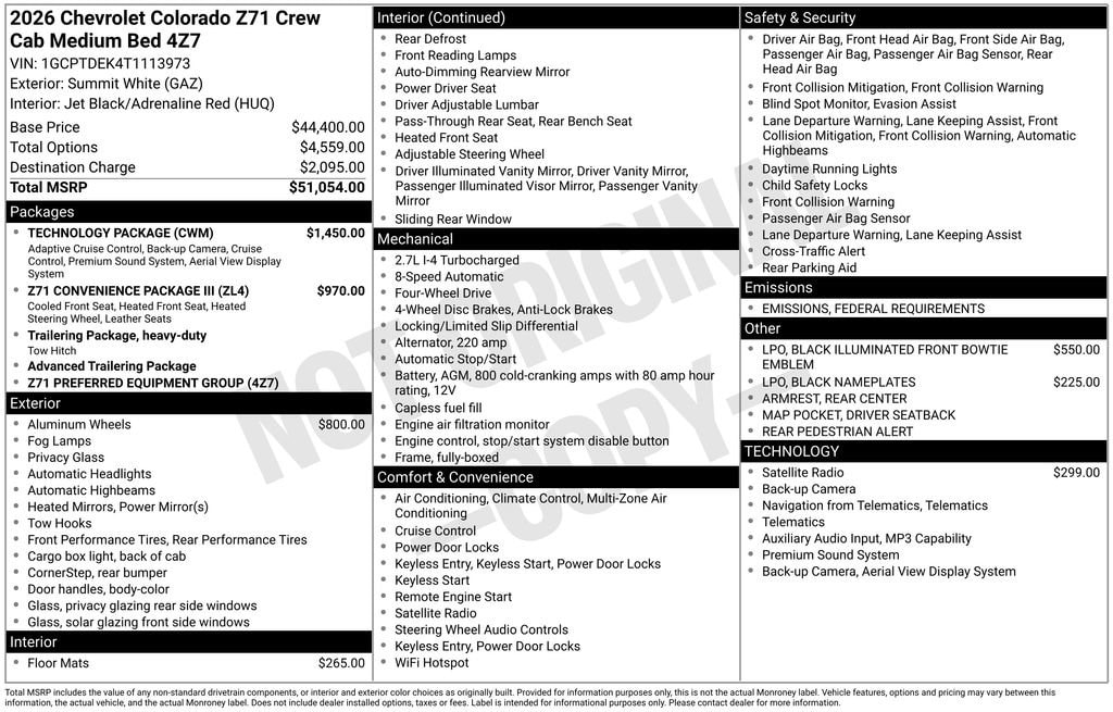 New 2026 Chevrolet Colorado Z71 Truck Crew Cab