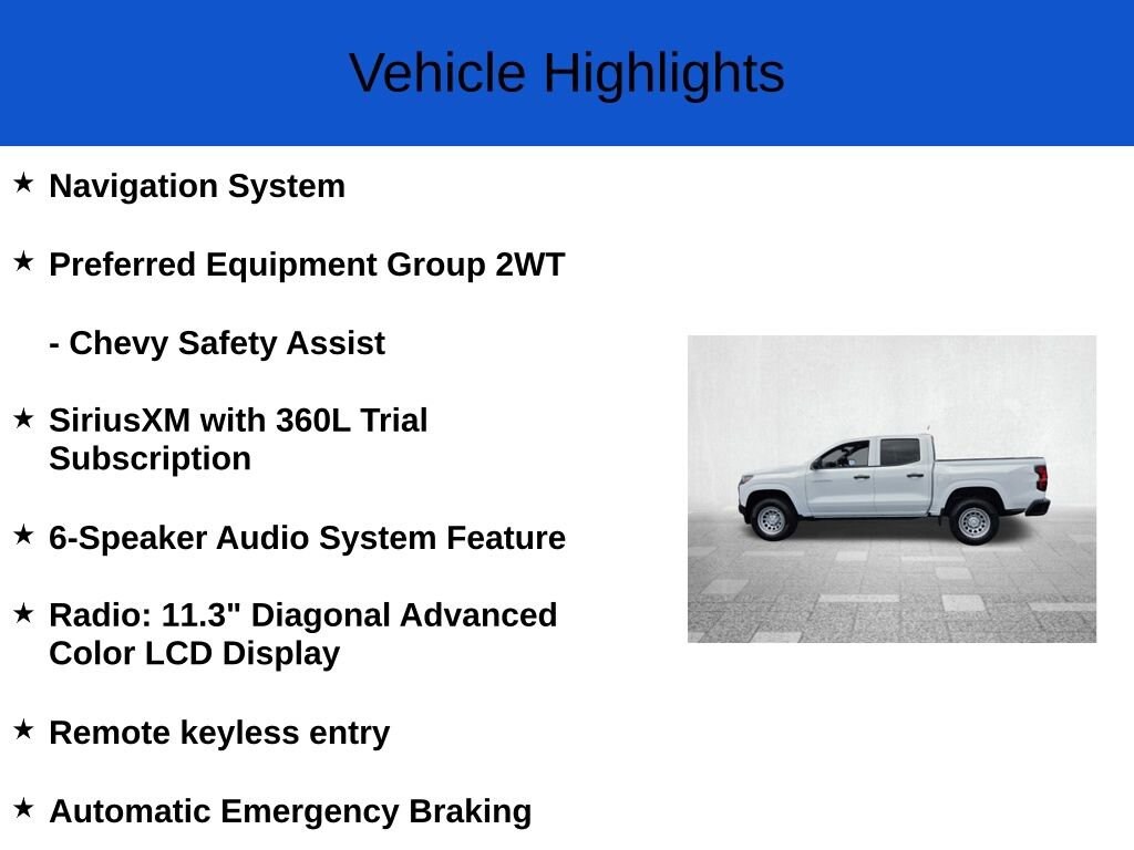 New 2026 Chevrolet Colorado WT Truck Crew Cab
