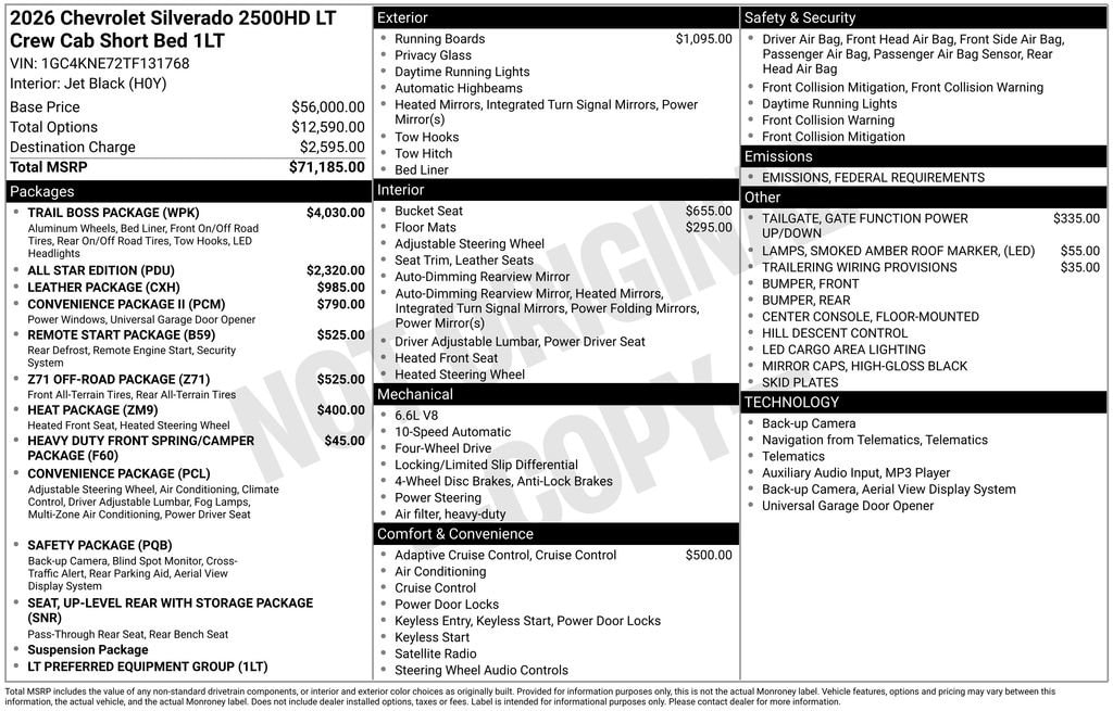 New 2026 Chevrolet Silverado 2500 HD LT Truck Crew Cab