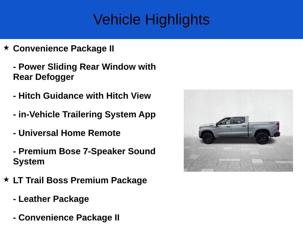 New 2026 Chevrolet Silverado 1500 LT Trail Boss Truck Crew Cab