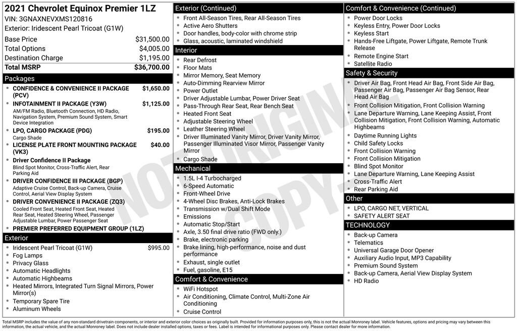 Certified 2021 Chevrolet Equinox Premier SUV