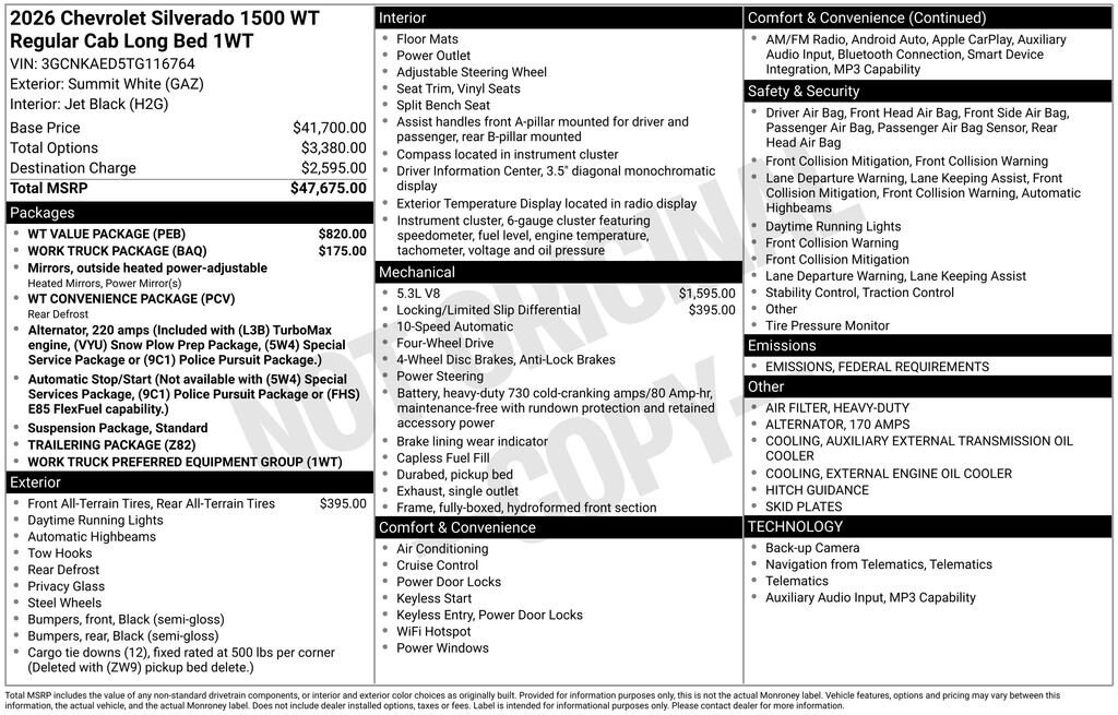 New 2026 Chevrolet Silverado 1500 Work Truck Truck Regular Cab