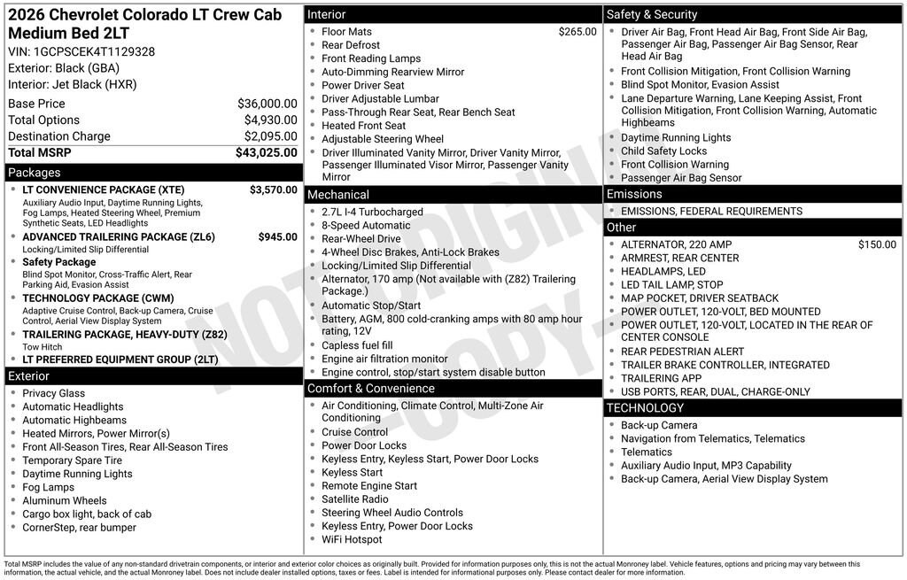 New 2026 Chevrolet Colorado LT Truck Crew Cab