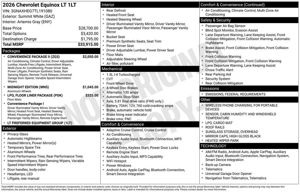 New 2026 Chevrolet Equinox LT SUV
