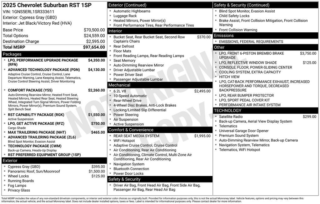 New 2025 Chevrolet Suburban RST SUV