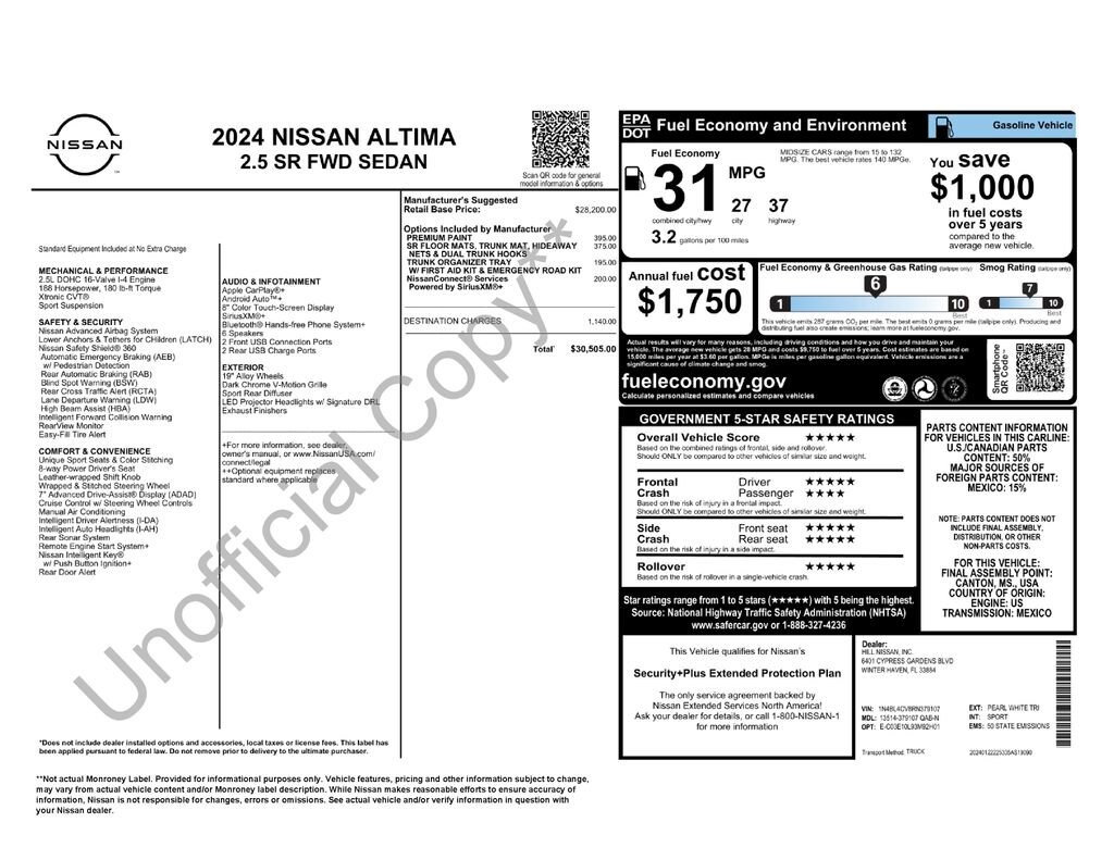 Used 2024 Nissan Altima 2.5 SR Sedan