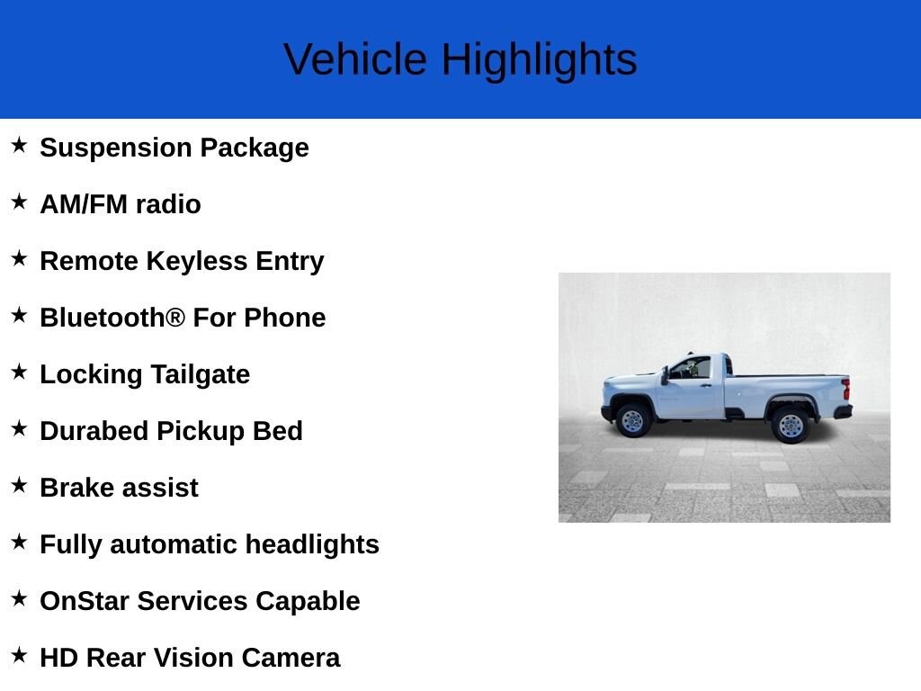 New 2026 Chevrolet Silverado 2500 HD Work Truck Truck Regular Cab