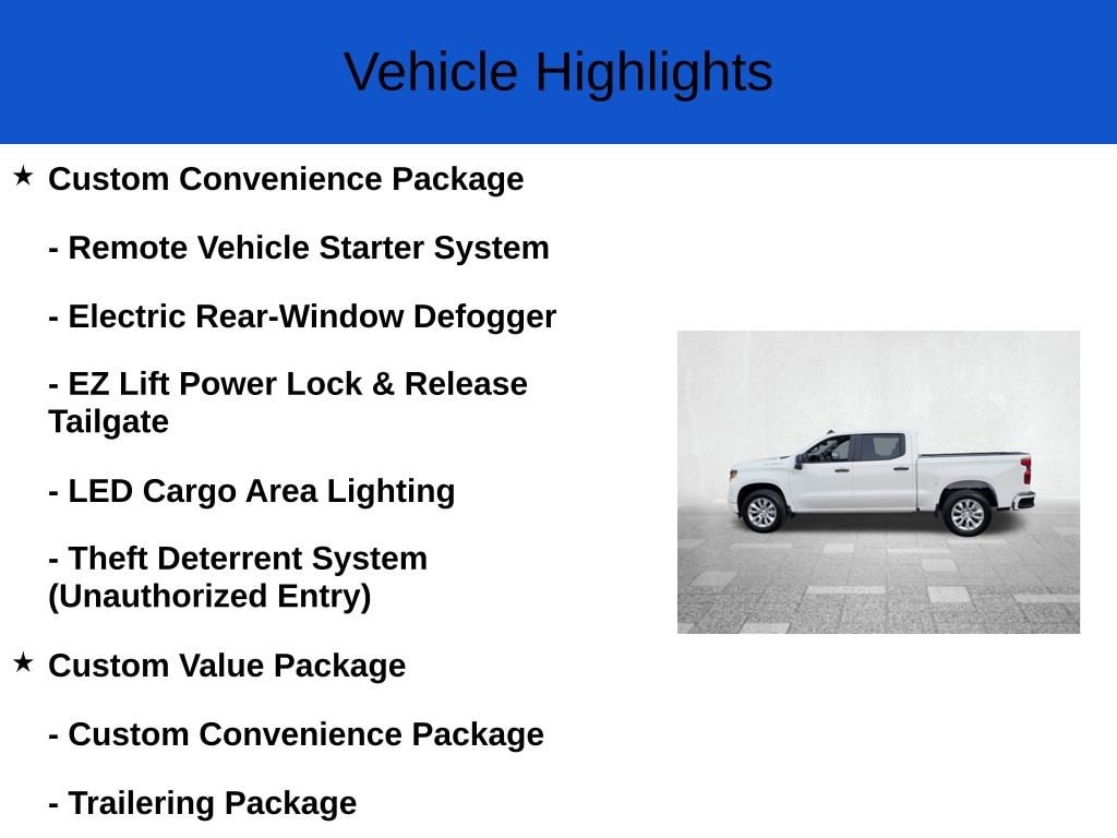 New 2026 Chevrolet Silverado 1500 Custom Truck Crew Cab