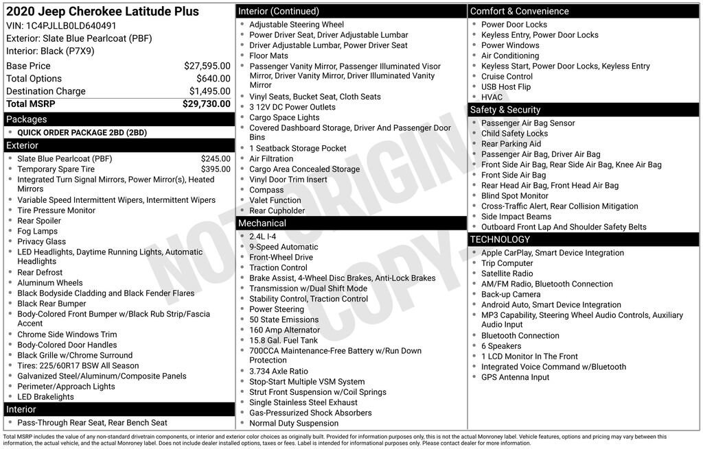 Certified 2020 Jeep Cherokee Latitude Plus SUV