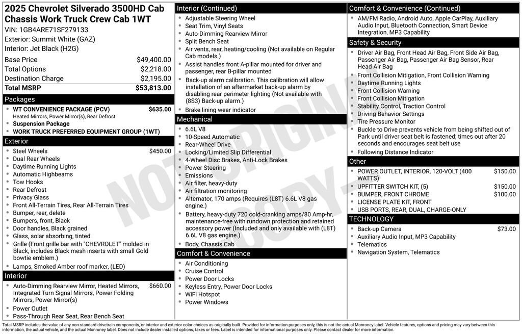 New 2025 Chevrolet Silverado 3500 HD Chassis Work Truck Truck Crew Cab