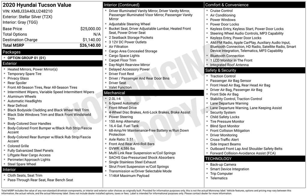 Used 2020 Hyundai Tucson Value SUV