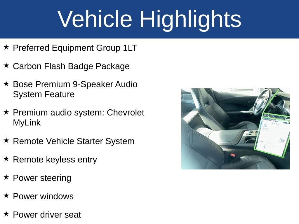 Used 2016 Chevrolet Corvette Stingray Z51 Coupe