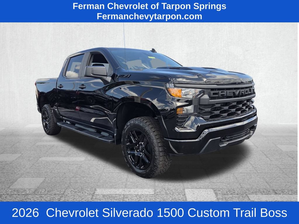 New 2026 Chevrolet Silverado 1500 Custom Trail Boss Truck Crew Cab