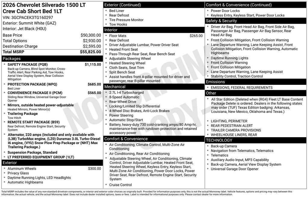 New 2026 Chevrolet Silverado 1500 LT w/1LT Truck Crew Cab