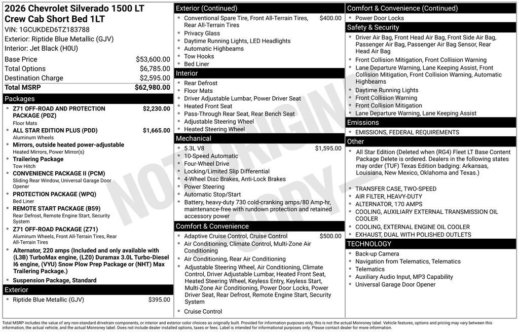 New 2026 Chevrolet Silverado 1500 LT w/1LT Truck Crew Cab