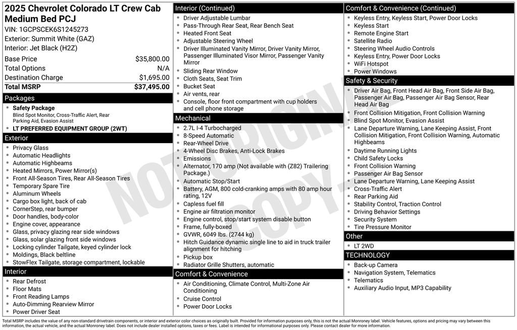 New 2025 Chevrolet Colorado LT Truck Crew Cab