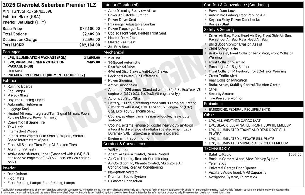 New 2025 Chevrolet Suburban Premier SUV