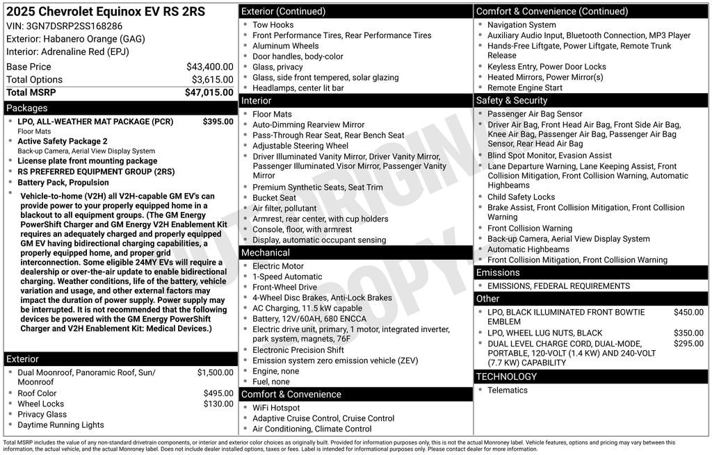 New 2025 Chevrolet Equinox EV RS SUV