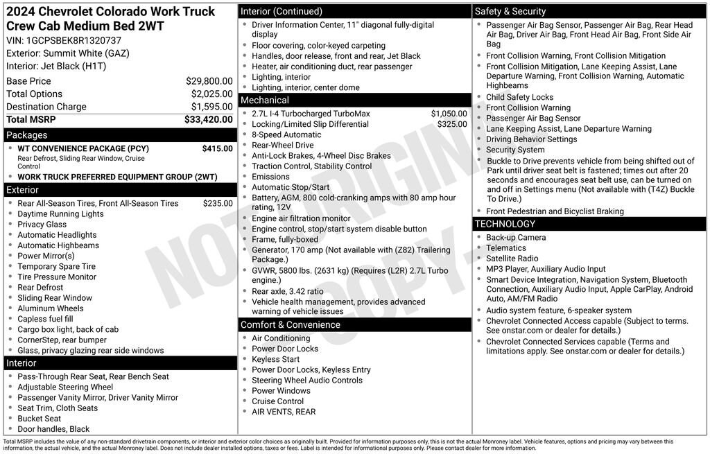 Used 2024 Chevrolet Colorado WT Truck Crew Cab