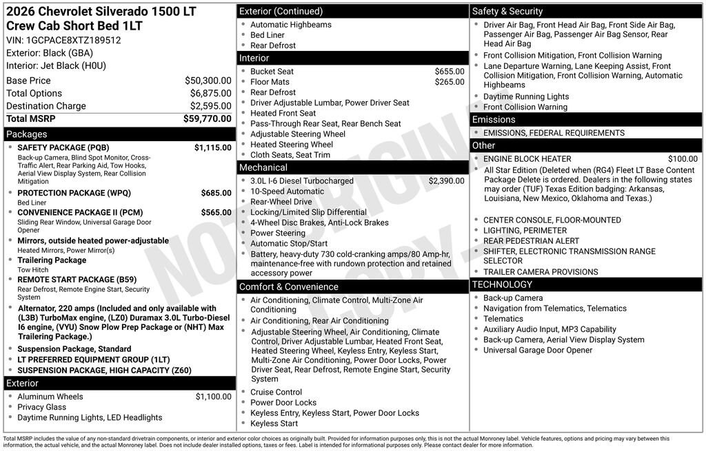 New 2026 Chevrolet Silverado 1500 LT w/1LT Truck Crew Cab