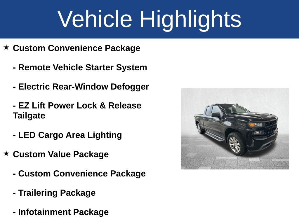 Certified 2019 Chevrolet Silverado 1500 Silverado Custom Truck Double Cab
