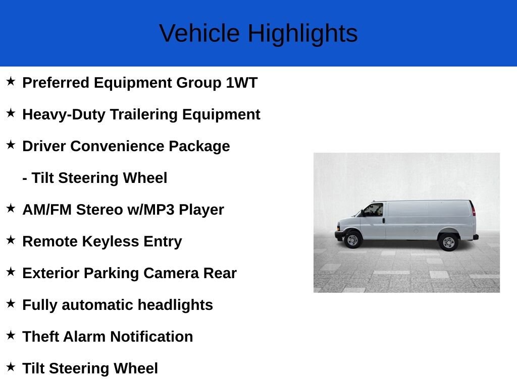 New 2025 Chevrolet Express Cargo 3500 Work Van Van Extended Cargo Van
