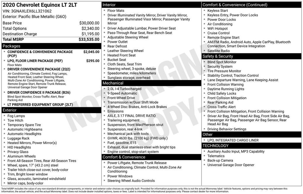 Certified 2020 Chevrolet Equinox LT w/2LT SUV