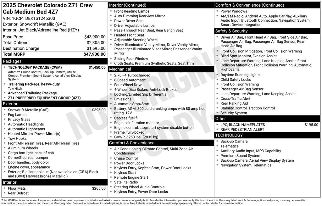 New 2025 Chevrolet Colorado Z71 Truck Crew Cab