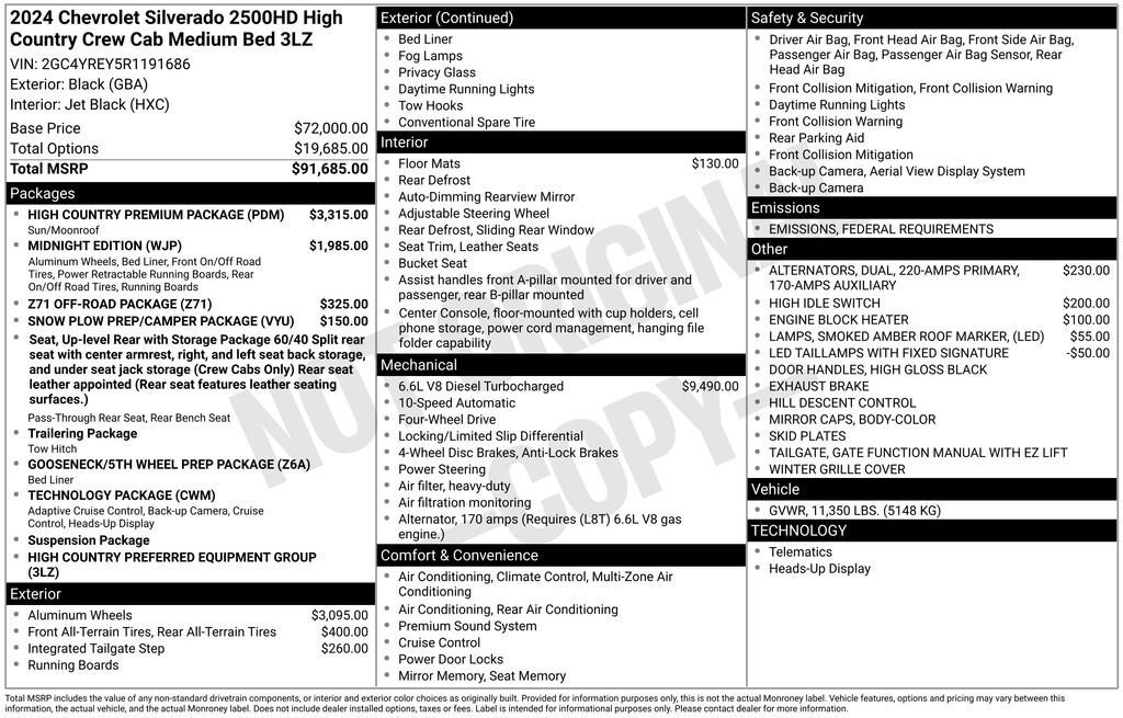 Certified 2024 Chevrolet Silverado 2500 HD High Country Truck Crew Cab