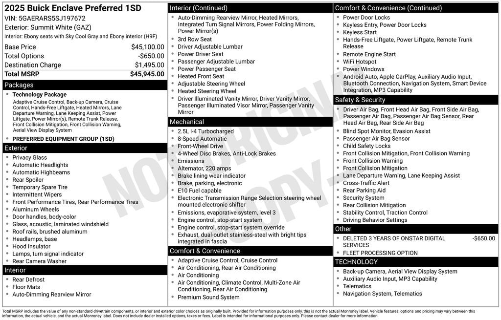 Certified 2025 Buick Enclave Preferred SUV