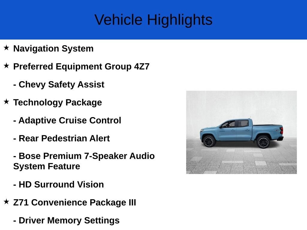New 2026 Chevrolet Colorado Z71 Truck Crew Cab