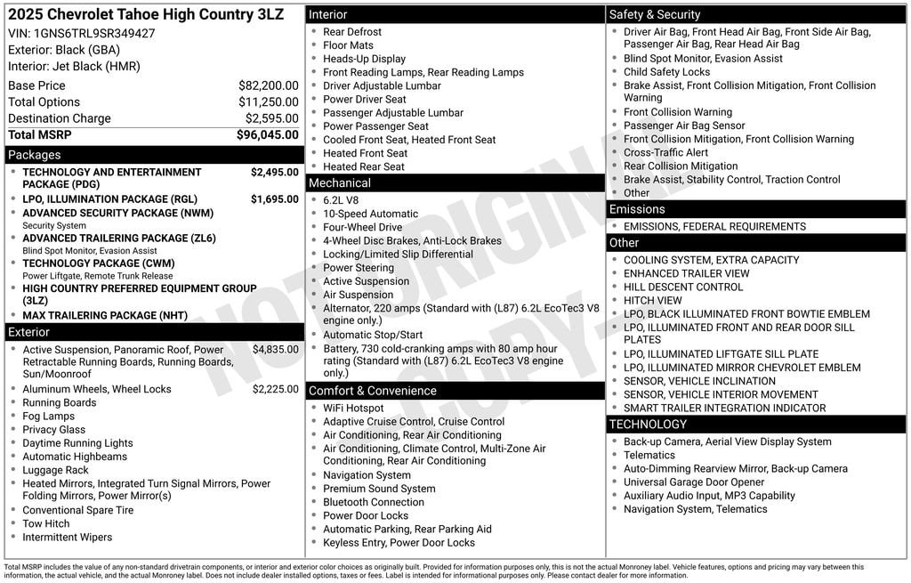 Certified 2025 Chevrolet Tahoe High Country SUV