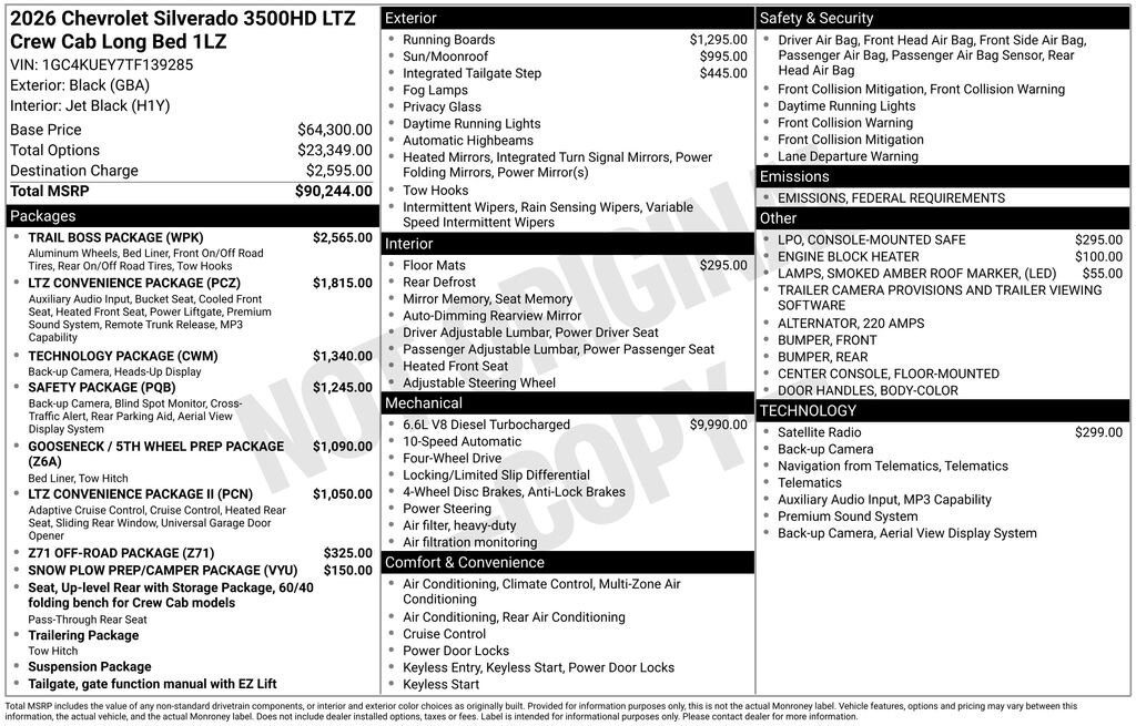 New 2026 Chevrolet Silverado 3500 HD LTZ Truck Crew Cab