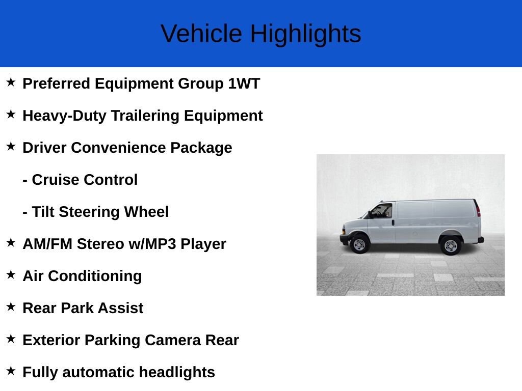 New 2025 Chevrolet Express Cargo 2500 Work Van Van Cargo Van
