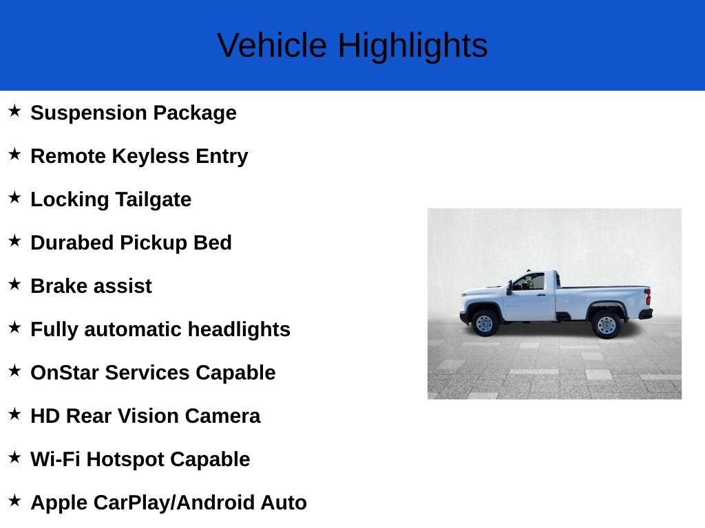 New 2026 Chevrolet Silverado 2500 HD Work Truck Truck Regular Cab