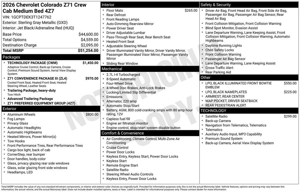 New 2026 Chevrolet Colorado Z71 Truck Crew Cab