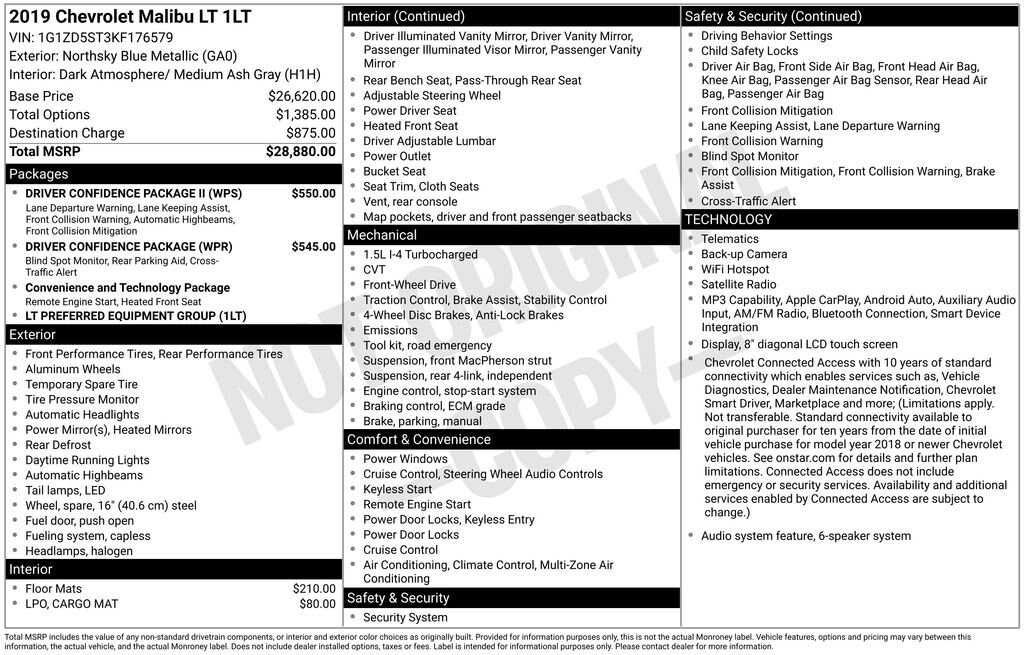 Certified 2019 Chevrolet Malibu LT Sedan