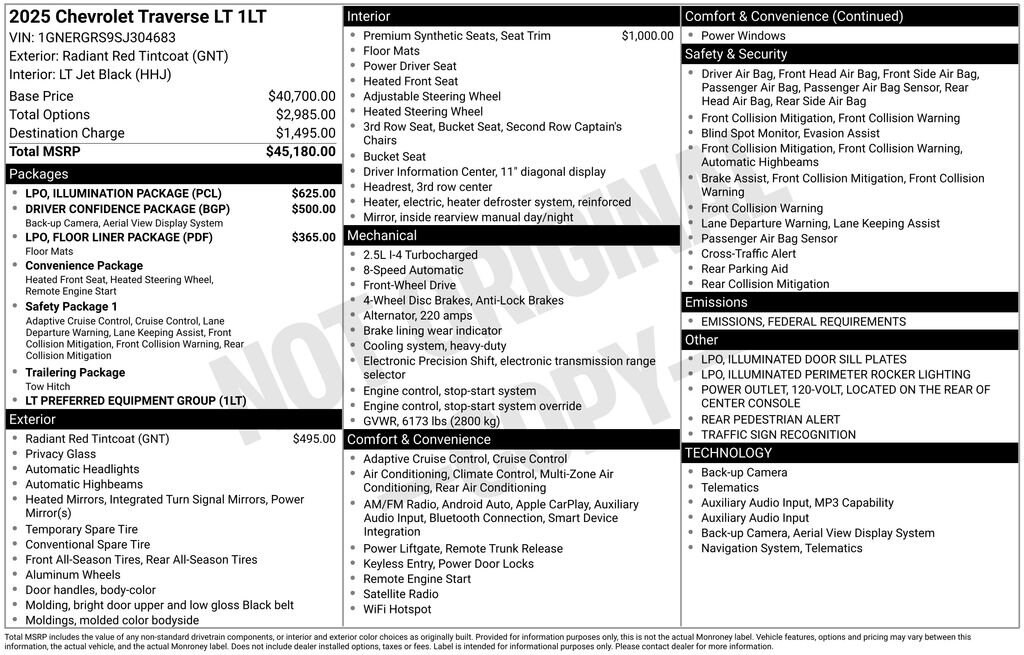 New 2025 Chevrolet Traverse LT SUV