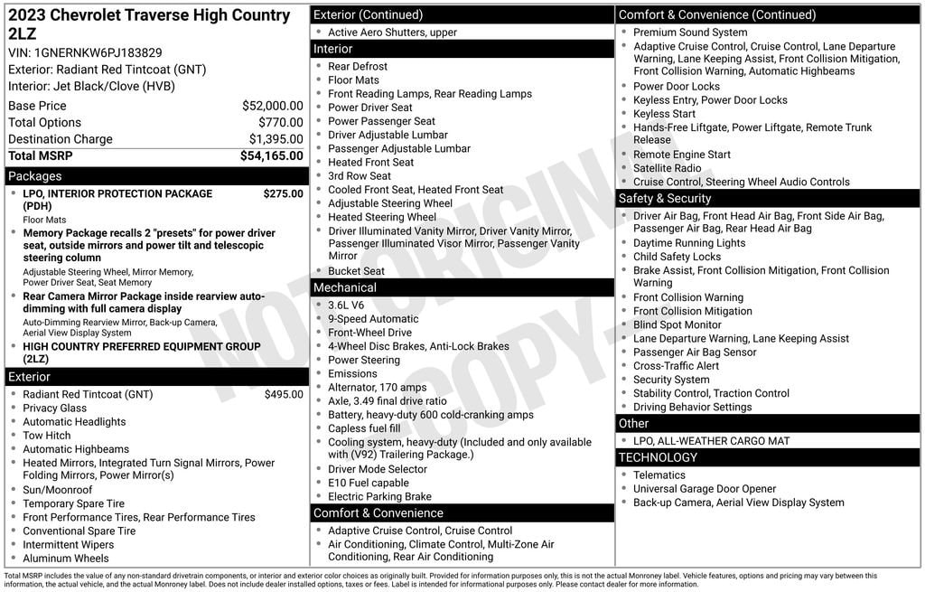 Certified 2023 Chevrolet Traverse High Country SUV