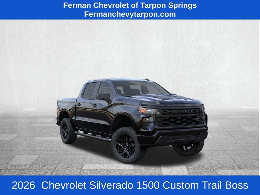 New 2026 Chevrolet Silverado 1500 Custom Trail Boss Truck Crew Cab