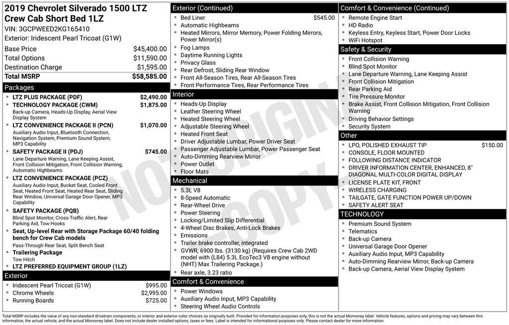 Certified 2019 Chevrolet Silverado 1500 LTZ Truck Crew Cab