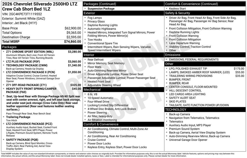 New 2026 Chevrolet Silverado 2500 HD LTZ Truck Crew Cab