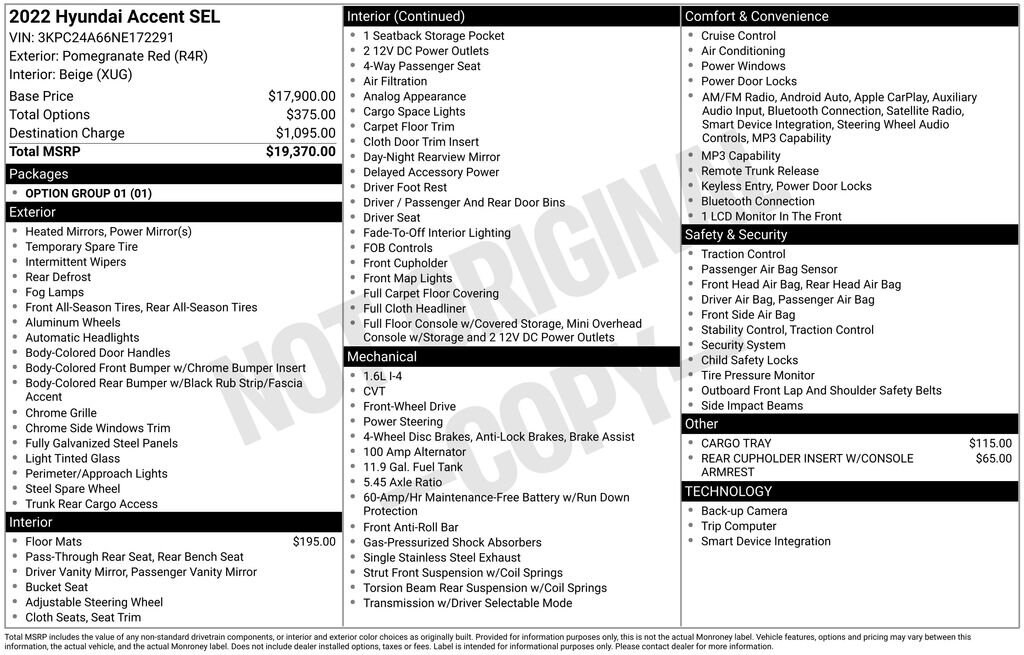 Used 2022 Hyundai Accent SEL Sedan