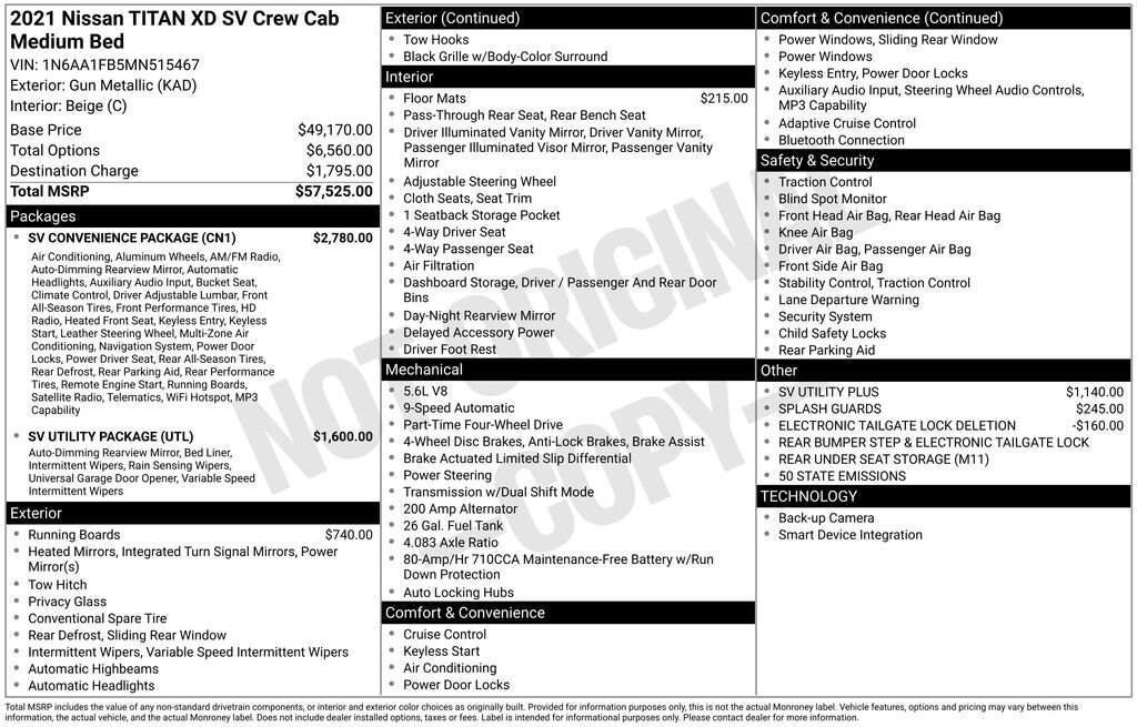 Certified 2021 Nissan Titan XD SV Truck Crew Cab