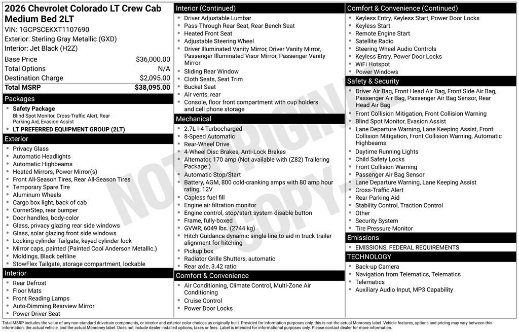New 2026 Chevrolet Colorado LT Truck Crew Cab